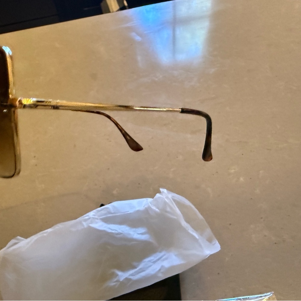 Ray-Ban Gold Frame Sunglasses with Gradient Lenses - Picture 3 of 4